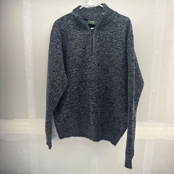 Stillwater Supply Co Sweater Mens XL Charcoal 1/4 Zip Pullover Plaid Lined EUC - Picture 1 of 6